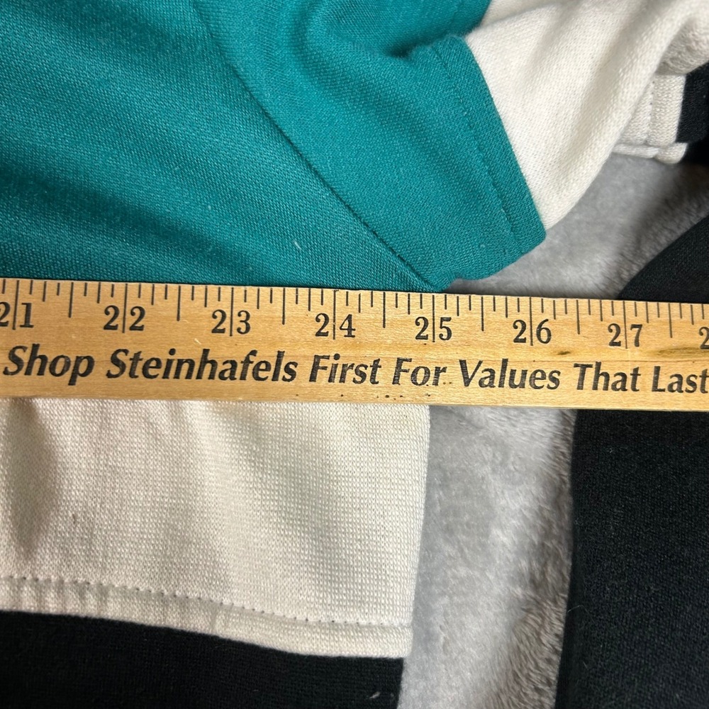 Vintage SIM Sportswear Colorblock Hoodie Teal Black White Quarter Zip XL - Picture 6 of 6